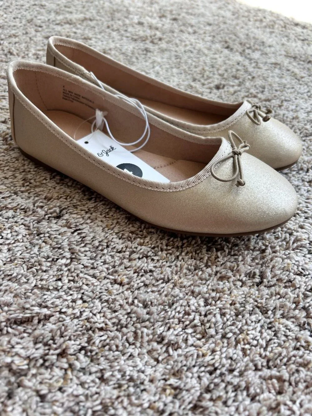 Cat & Jack Gold Sparkle Flats Size 4